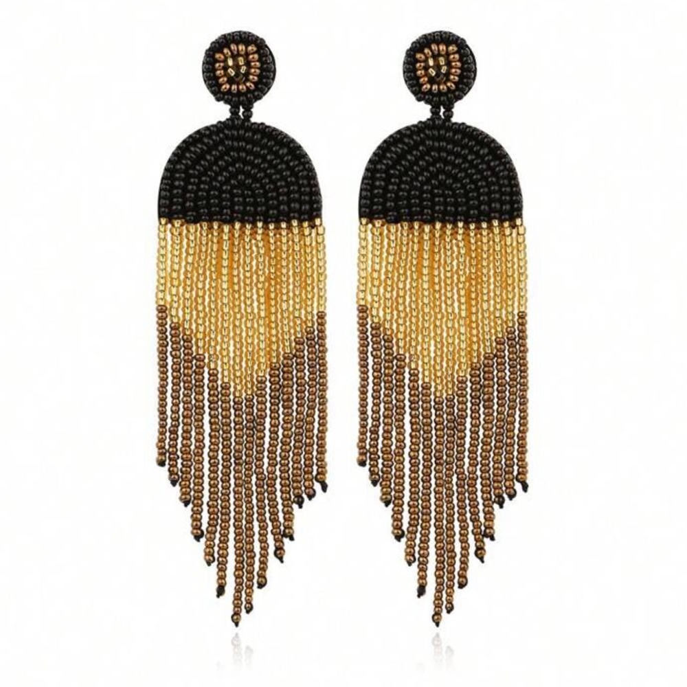 New Free People Seed Bead Cascade Earrings